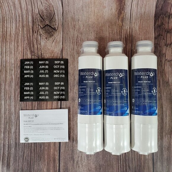 Open Box Waterdrop Plus Wdp-F27 Refrigerator Water Filter For Samsung 3 Pack - Picture 7 of 12